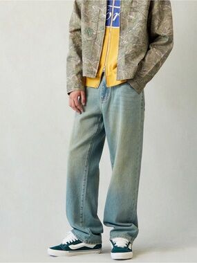 PacSun Dylan Baggy Wide Leg Jean In Light Blue Green Tinted Mens sz 29 x 30 NWT